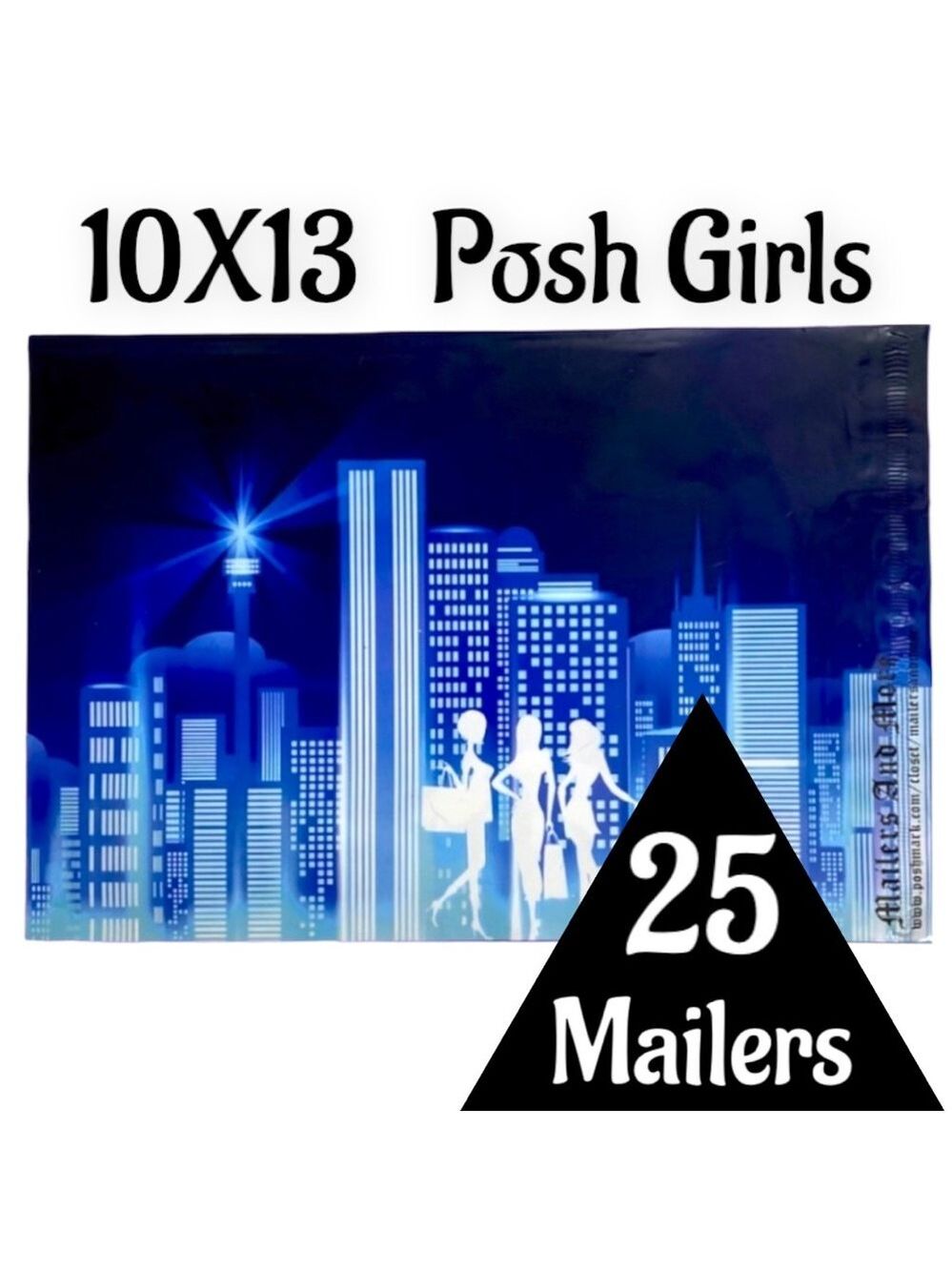 25 10X13 Poly Mailers Posh Girls Shipping Envelopes PRICE IS FIRM City Lights - Picture 4 of 6